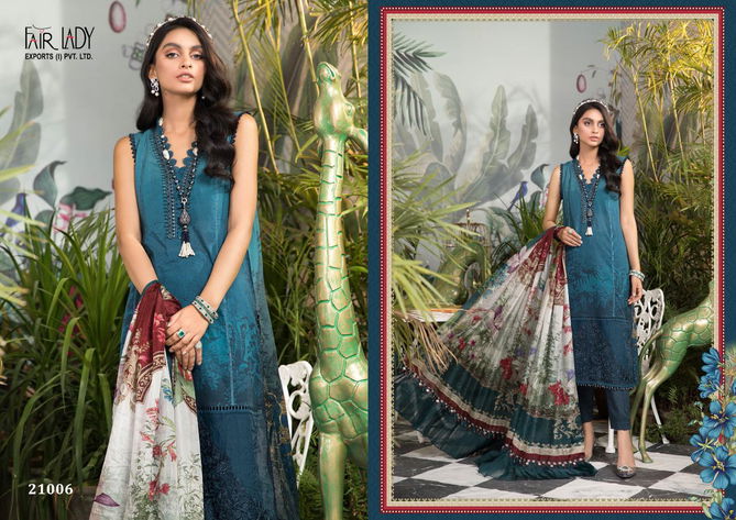 Fair Lady Maria B M Print Exclusive Heavy Pure Jam Satin Digital Print Heavy Embroidery Semi Stitch Patches On Top Pakistani Salwar Suits Collection